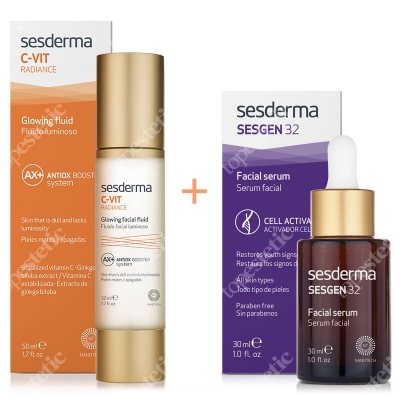 Sesderma Sesgen 32 Serum + C-VIT Radiance ZESTAW Serum aktywujące komórki 30 ml + Krem rozświetlający 50 ml