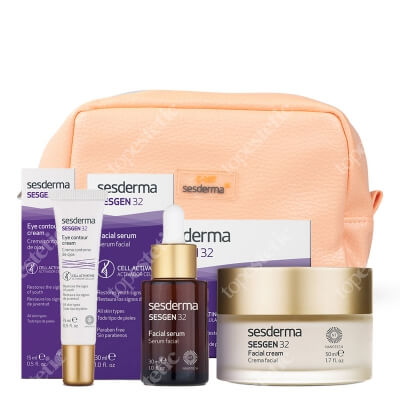 Sesderma Sesgen 32 Set ZESTAW Serum aktywujące komórki 30 ml + Krem odżywczy aktywujący komórki 50 ml + Krem kontur oczu 15 ml + Kosmetyczka  1 szt