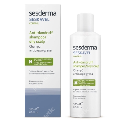 Sesderma Seskavel Anti-Dandruff Shampoo Oily Scalp Szampon przeciwłupieżowy łupież tłusty 200 ml