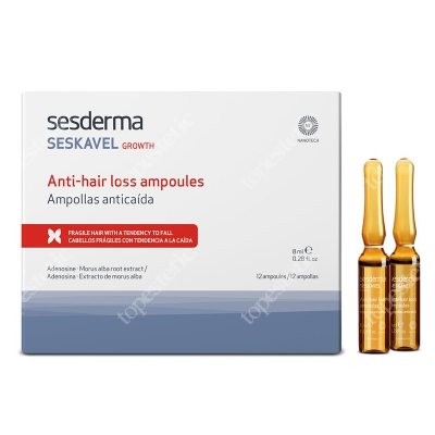 Sesderma Seskavel Anti-Hair Loss Ampoules Ampułki przeciw wypadaniu włosów 12x8 ml