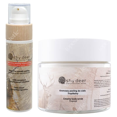 Shy Deer Peel Set ZESTAW Peeling enzymatyczny do twarzy 100 ml + Kremowy peeling do ciała 200 ml