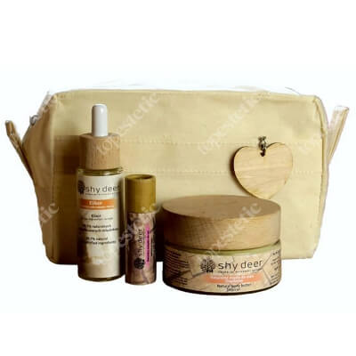 Shy Deer Rytuał Na Specjalne Okazje - Zero Waste ZESTAW Masełko do ust 12 ml + Masło do ciała tropikalne 100 ml + Eliksir na noc 30 ml