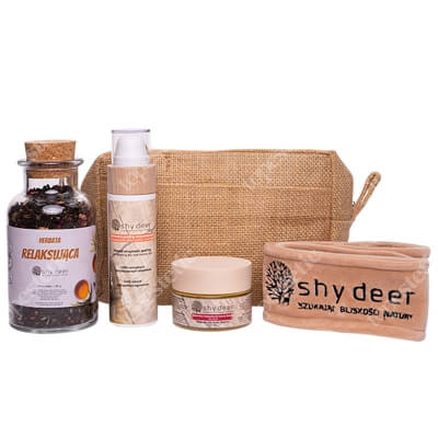 Shy Deer Rytuał Spa i Relaks Dla Skóry Suchej i Normalnej ZESTAW Maseczka do twarzy 50 ml + Peeling enzymatyczny 100 ml + Opaska welurowa 1 szt + Herbata 90 g