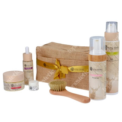 Shy Deer Rytuał Świąteczny - Pielegnacja i Oczyszczanie Twarzy 2021 ZESTAW Pianka 150 ml + Tonik 200 ml + Serum 30 ml + Maseczka 50 ml + Szczotka 1 szt