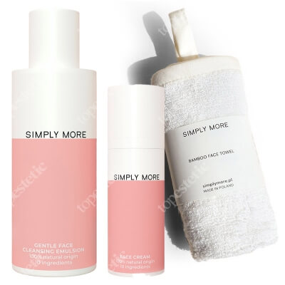 Simply More Face Cream + Cleansing Emulsion + Bamboo Face Towel ZESTAW Krem do twarzy 50 ml + Emulsja do mycia twarzy 150 ml + Ręcznik do twarzy z bambusa 1 szt.