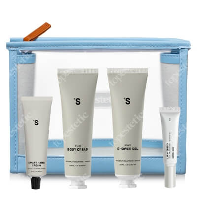 Sisters Aroma Sea Salt Smart Body Set ZESTAW Żel pod prysznic 100 ml + Balsam do ciała 100 ml + Krem do rąk 30 ml + Balsam do ust 10 ml + Kosmetyczka 1 szt