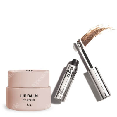 Sisters Aroma Smart Brow Peptide Tint + Lip Balm Maximizer ZESTAW Żel do brwi 4 g + Balsam do ust 4 g