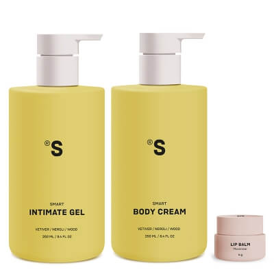 Sisters Aroma Vetiver Body + Lip Balm Maximizer ZESTAW Żel do higieny intymnej 250 ml + Balsam do ciała 250 ml + Balsam do ust 4 g