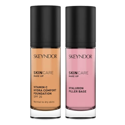 Skeyndor Make Up Care ZESTAW Baza pod makijaż z kwasem hialuronowym 30 ml + Podkład nawilżający z wit. C (kolor 01) 30 ml