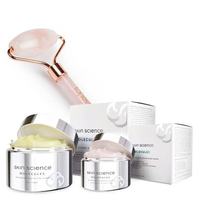 Skin Science Night Ritual ZESTAW Krem na noc 50 ml + Krem pod oczy 30 ml + Roller do masażu twarzy z różowego kwarcu 1 szt