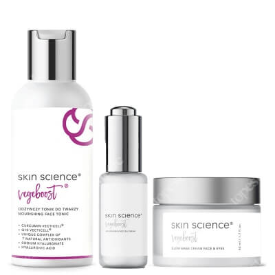 Skin Science VegeBoost Glow Set ZESTAW  Tonik 150 ml + Serum olejowe 30 ml + Maska - krem do twarzy i pod oczy 50 ml