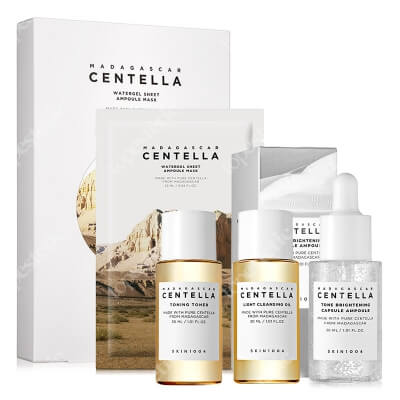 Skin1004 Basic Set ZESTAW Tonik 30 ml + Rozjaśniające serum 30 ml + Olejek myjący 30 ml + Hydrożelowa maska 1 szt