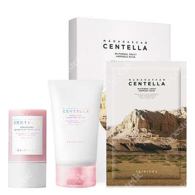 Skin1004 Beauty Face ZESTAW Maska w sztyfcie z glinką 27 g + Hydrożelowa maska w płachcie 1 szt. + Lekki żelowy krem 75 ml