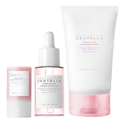 Skin1004 Centella Poremizing ZESTAW Żelowy krem 75 ml + Serum 30 ml + Maska w sztyfcie z glinką 27 g