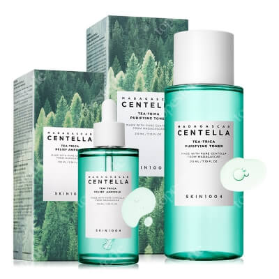 Skin1004 Centella Tea-Trica Purifying Toner + Ampoule ZESTAW Tonik do twarzy 210 ml + Serum dla cery trądzikowej 100 ml