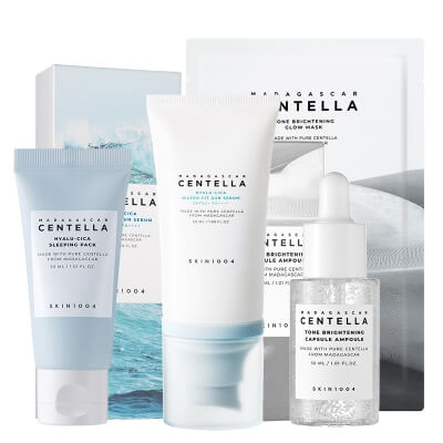 Skin1004 Day And Night Set ZESTAW Serum 30 ml + Maska w płachcie 25 ml + Krem przeciwsłoneczny SPF50 50 ml + Maska do twarzy na noc 30 ml