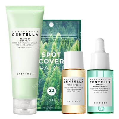 Skin1004 Face Care ZESTAW Tonik 30 ml + Serum 30 ml + Ultracienkie plastry 22 szt + Pianka 125 ml