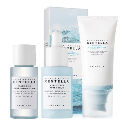 Skin1004 Hyalu-Cica Brightening Set ZESTAW Toner 30 ml + Serum 30 ml + Krem SPF 50 50 ml