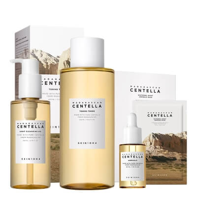 Skin1004 Madagascar Centella Set ZESTAW Olejek myjący 200 ml + Tonik 400 ml + Hydrożelowa maska w płachcie 1 szt + Serum 30 ml