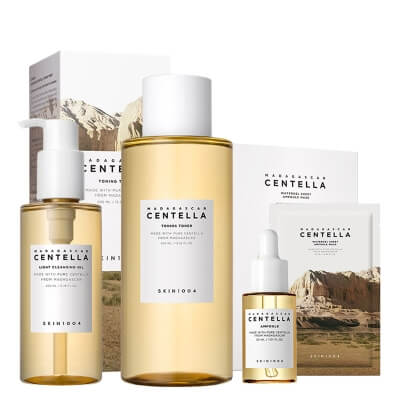 Skin1004 Madagascar Centella Set ZESTAW Olejek myjący 200 ml + Tonik 400 ml + Hydrożelowa maska w płachcie 1 szt + Serum 30 ml