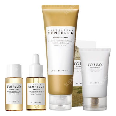Skin1004 Madagascar Centella Set ZESTAW Pianka do twarzy 125 ml + Tonik 30 ml + Serum 30 ml + Kojący krem 75 ml