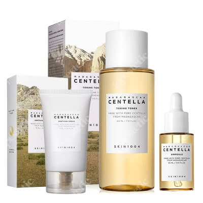 Skin1004 Madagascar Centella Set ZESTAW Tonik 210 ml + Odżywcze serum 30 ml + Kojący krem do twarzy 75 ml