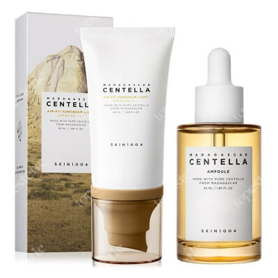 Skin1004 Madagascar Centella Skin Set ZESTAW Serum do twarzy 55 ml + Lekki filtr przeciwsłoneczny 50 ml
