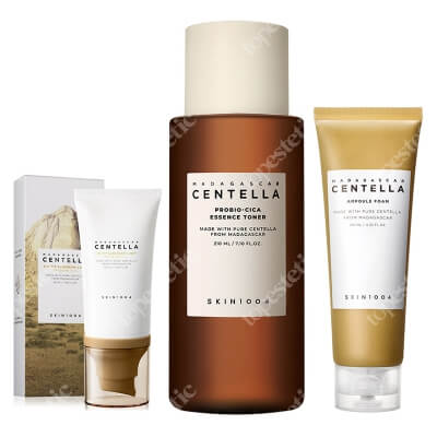 Skin1004 Madagascar Centella ZESTAW Pianka oczyszczająca 125 ml + Toner 210 ml + Lekki filtr przeciwsłoneczny 50 ml