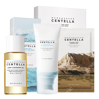 Skin1004 Perfect Start ZESTAW Olejek myjący 30 ml + Maska w płachcie 1 szt. + Krem przeciwsłoneczny SPF 50 50 ml