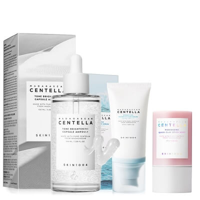 Skin1004 Perfect Start ZESTAW Rozjaśniające serum 100 ml + Krem przeciwsłoneczny SPF 50+ PA++++ 50 ml + Maska w sztyfcie 27 g