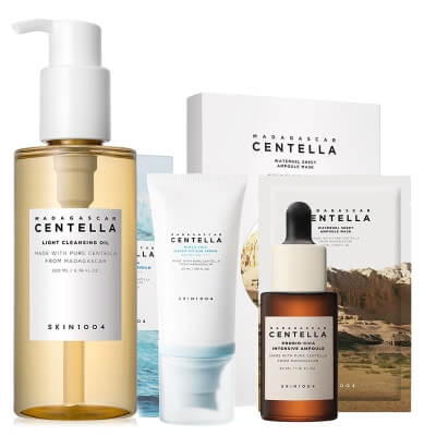 Skin1004 Perfect Start ZESTAW Serum 30 ml + Krem przeciwsłoneczny SPF 50+ 50 ml + Maska w płachcie 1 szt.+ Olejek myjący do twarzy 200 ml