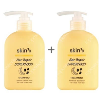 Skin79 Banana & Black Bean Set ZESTAW Szampon dla cienkich i rzadkich włosów 230 ml + Odżywka dla cienkich i rzadkich włosów 230 ml