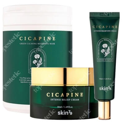 Skin79 Cica Pine Green Set ZESTAW Regenerujący krem 50 ml + Regenerujący krem pod oczy 30 ml + Oczyszczająco - regenerująca maska algowa 150 g