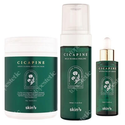 Skin79 Cica Pine Set ZESTAW Oczyszczająco - regenerująca maska algowa 150 g + Intensywnie regenerujące serum 50 ml + Pianka peelingująca do twarzy 160 ml