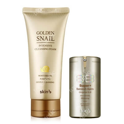 Skin79 Gold Super Cream SPF 30 PA++ + Cleansing Foam ZESTAW Krem BB do cery poszarzałej, suchej, zniszczonej 40 g + Oczyszczająca pianka do twarzy 125 ml