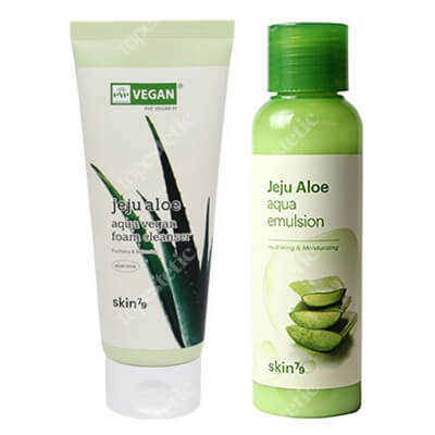 Skin79 Jeju Aloe Aqua Set ZESTAW Pianka myjąca do twarzy 150 ml + Emulsja do twarzy 150 ml