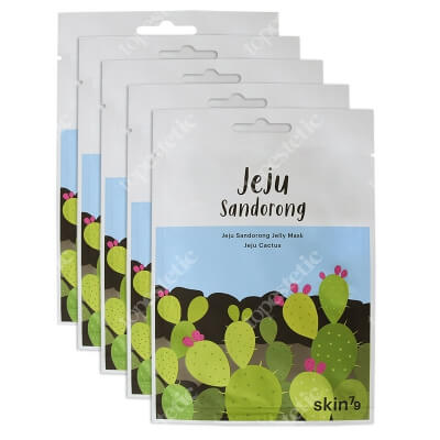 Skin79 Jeju Sandorong Jelly Mask Cactus x 5 ZESTAW Rewitalizująca maska w płacie z kaktusem 33 ml x 5