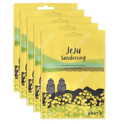 Skin79 Jeju Sandorong Jelly Mask Canola Honey x 5 ZESTAW Odżywcza maska w płacie z miodem 33 ml x 5