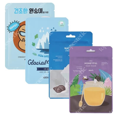 Skin79 Masks Mix ZESTAW Glacial Water 1 szt + Waterful Snail 20 ml + Honeyful Snail 20 ml + Animal 1 szt 