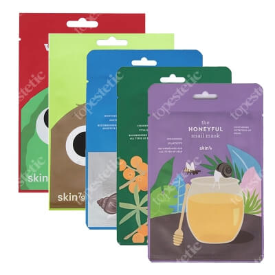 Skin79 Masks Set ZESTAW Nawilżająco-kojąca maska 20 ml + Odświeżająca maska 20 ml + Odżywiająca maska 20 ml + Odżywcza maska 23 ml + Kojąca maska 23 ml