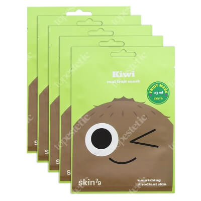 Skin79 Real Fruit Mask Kiwi x 5 ZESTAW Odżywcza maska w płacie z ekstraktem z kiwi 23 ml x 5