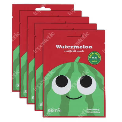 Skin79 Real Fruit Mask Watermelon x 5 ZESTAW Kojąca maska w płacie z ekstraktem z arbuza 23 ml x 5