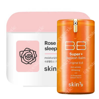 Skin79 Rose Sleeping Mask + Balm Orange SPF 50+ PA+++ ZESTAW Maseczka nawilżająco-wygładzająca 100 ml + Krem BB z filtrem 40 g