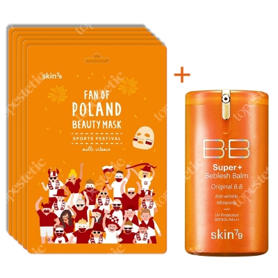 Skin79 Super+ Beblesh Balm Orange SPF 50+ PA+++ + Fan Of Poland Beauty Mask ZESTAW Krem BB z filtrem 40 g + Multiwitaminowa maska kibica 5szt.