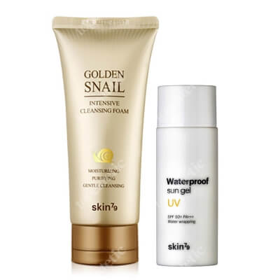 Skin79 Waterproof Sun Gel SPF 50 + Golden Snail Intensive Cleansing Foam ZESTAW Wodoodporny krem ochronny 50 ml + Oczyszczająca pianka do twarzy 125 ml