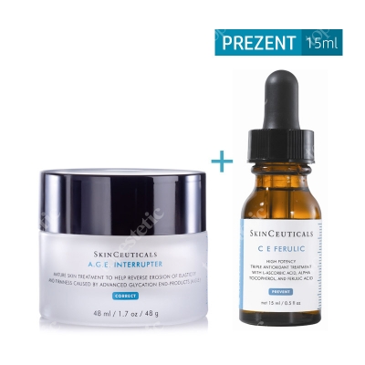 Skinceuticals AGE Interrupter + C E Ferulic ZESTAW Krem dla skóry dojrzałej 48 ml + Aktywne serum antyoksydacyjne 15 ml