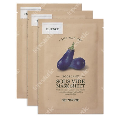 Skinfood Eggplant Sous Vide Mask Sheet x 3 ZESTAW Maseczka w płachcie 20 g x 3