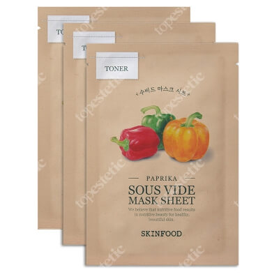 Skinfood Paprika Sous Vide Mask Sheet x 3 ZESTAW Maseczka w płachcie - papryka 20 g x 3