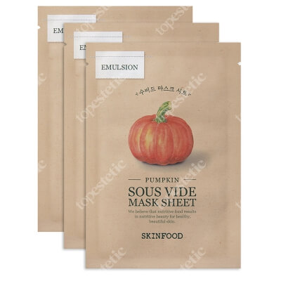 Skinfood Pumpkin Sous Vide Mask Sheet x 3 ZESTAW Maseczka w płachcie - dynia 20 g x 3
