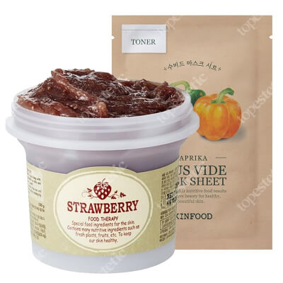 Skinfood Ready To Glow Set ZESTAW Maska do twarzy (wash off) 100 g + Maseczka w płachcie - papryka 20 g